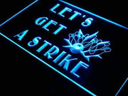 Bowling Let's Get a Strike LED Light Sign - LED Gift Works