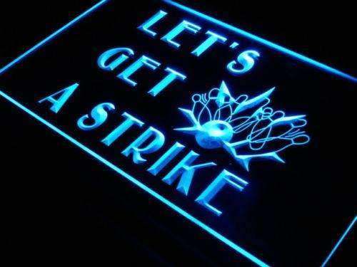 Bowling Let's Get a Strike LED Light Sign - LED Gift Works