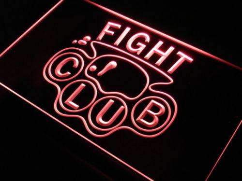 Brass Knuckles Fight Club LED Light Sign - LED Gift Works
