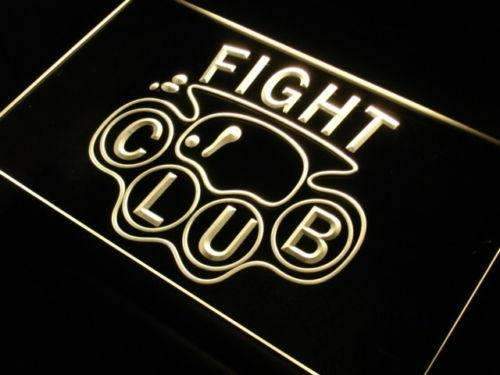 Brass Knuckles Fight Club LED Light Sign - LED Gift Works
