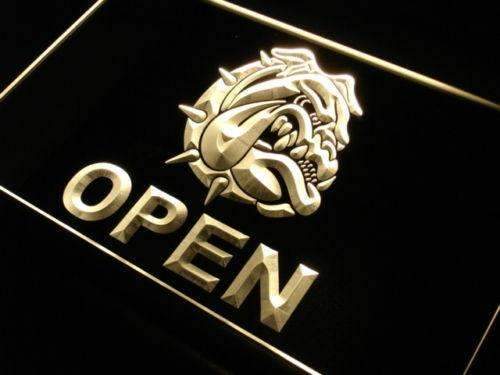 Bulldog Open LED Light Sign - LED Gift Works