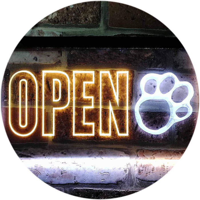Open Paw Print Dog Grooming LED Light Sign - Way Up Gifts
