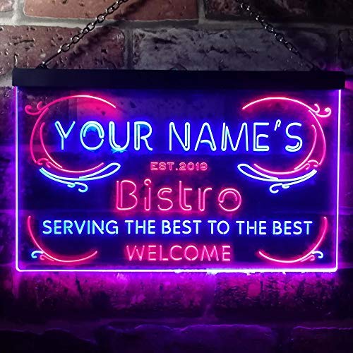 Personalized Bistro LED Light Sign - LED Gift Works