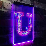 Family Name Letter U Monogram Initial LED Light Sign - LED Gift Works