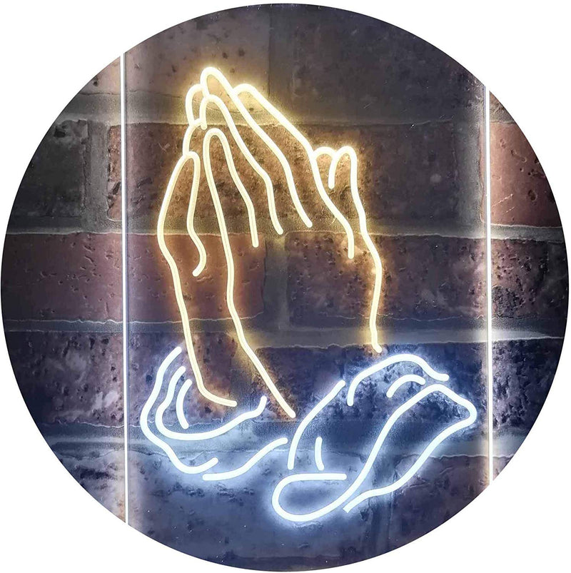 Religious Hands Praying LED Light Sign - LED Gift Works