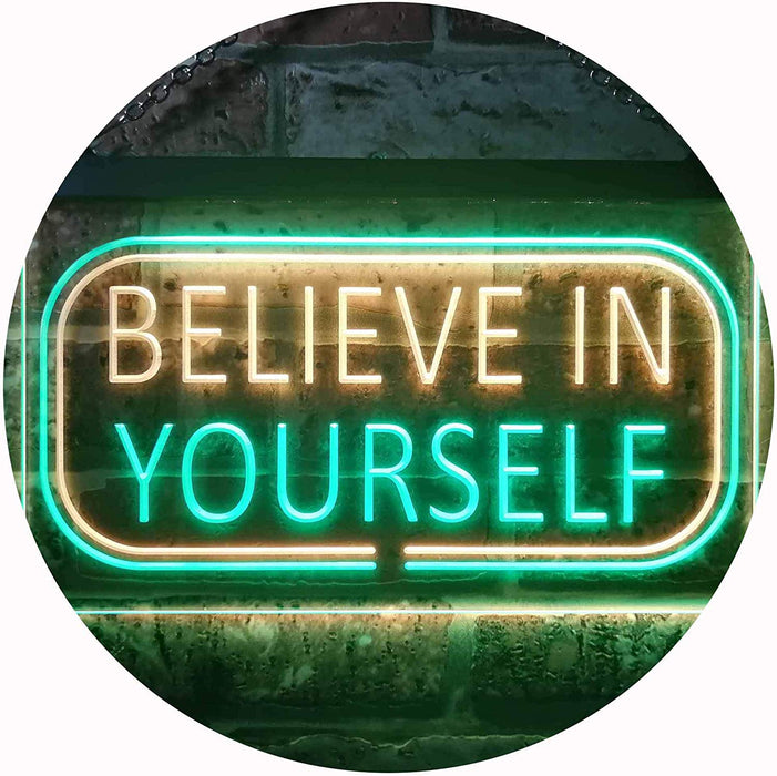 Motivational Quote Believe In Yourself LED Light Sign - Way Up Gifts