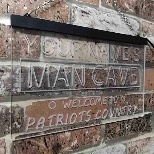 Personalized Patriots Country Man Cave LED Light Sign - LED Gift Works