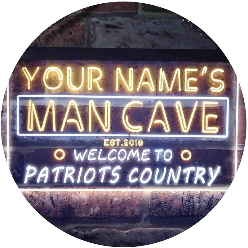 Personalized Patriots Country Man Cave LED Light Sign - LED Gift Works