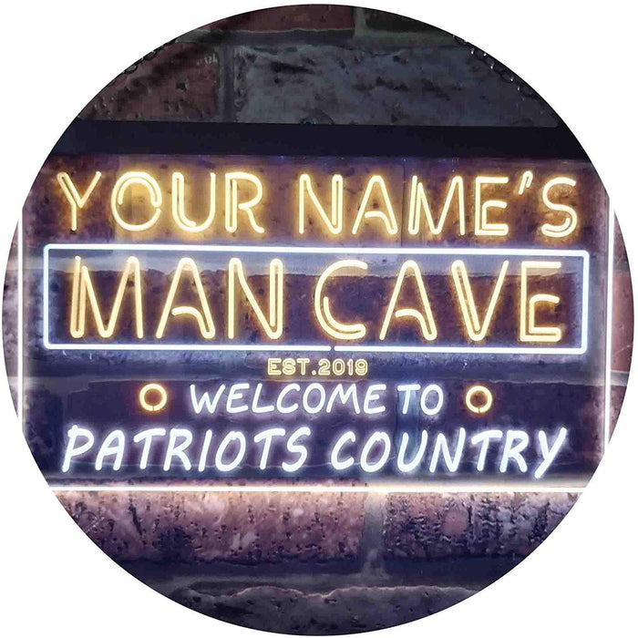 Personalized Patriots Country Man Cave LED Light Sign - Way Up Gifts