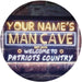 Personalized Patriots Country Man Cave LED Light Sign - Way Up Gifts
