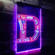 Family Name Letter D Monogram Initial LED Light Sign - LED Gift Works