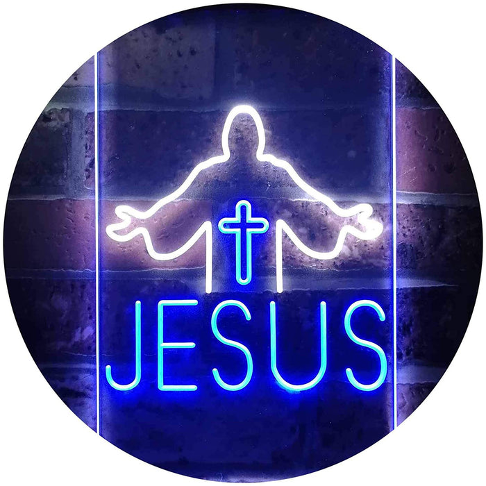 Jesus Saves Cross Church LED Light Sign - Way Up Gifts