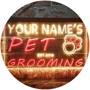 Personalized Paw Print Pet Grooming LED Light Sign - LED Gift Works