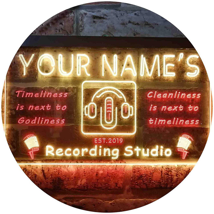 Personalized Recording Studio LED Light Sign - Way Up Gifts