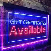 Gift Certificates Available LED Light Sign - LED Gift Works