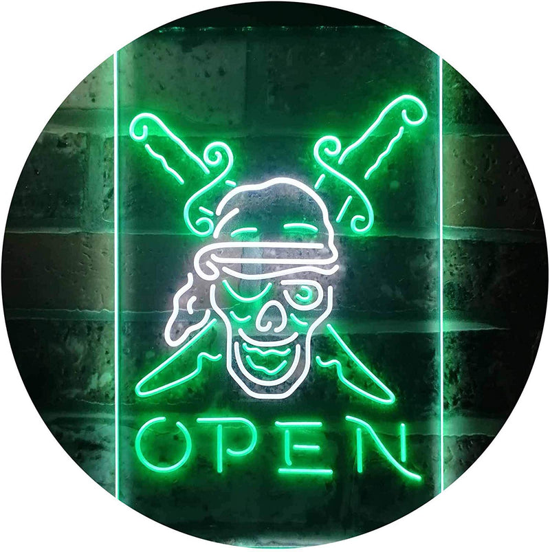 Beach Shop Pirate Open LED Light Sign - LED Gift Works