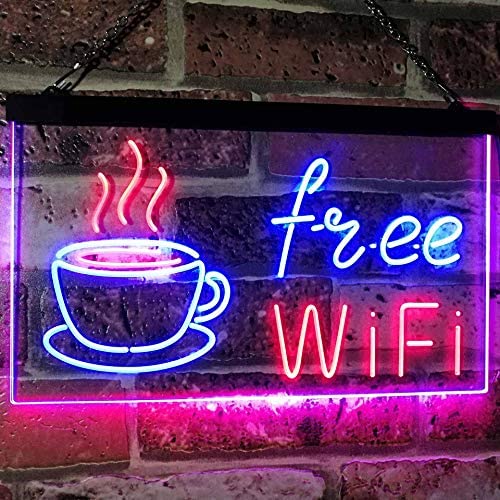 Cafe Coffee Free WiFi LED Light Sign - Way Up Gifts