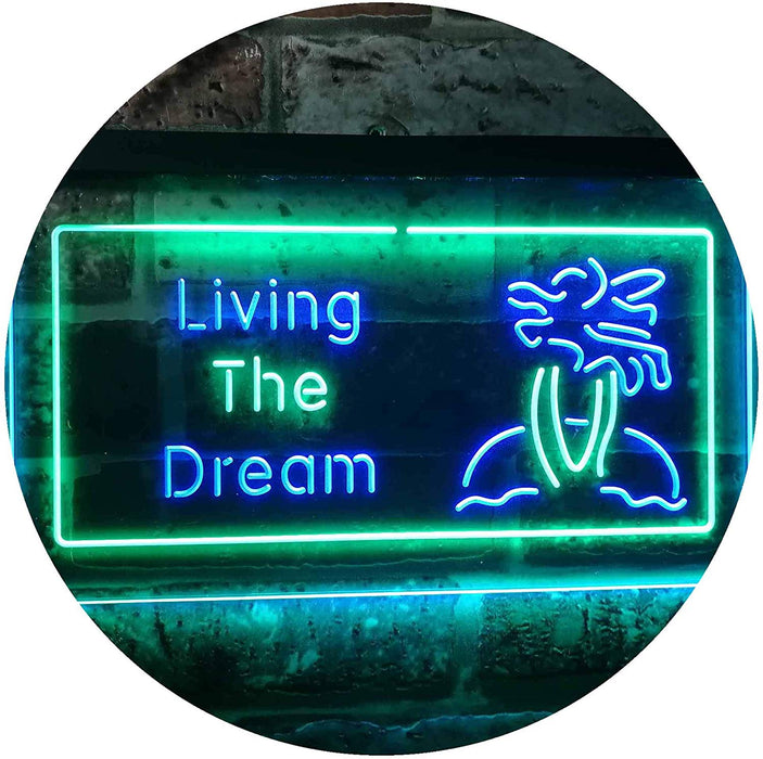 Paradise Island Living The Dream LED Light Sign - Way Up Gifts