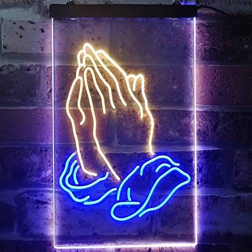 Religious Hands Praying LED Light Sign - LED Gift Works