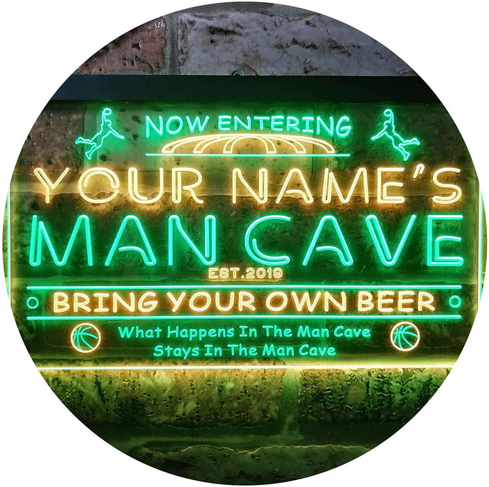Personalized Sports Basketball Theme Man Cave LED Light Sign - Way Up Gifts