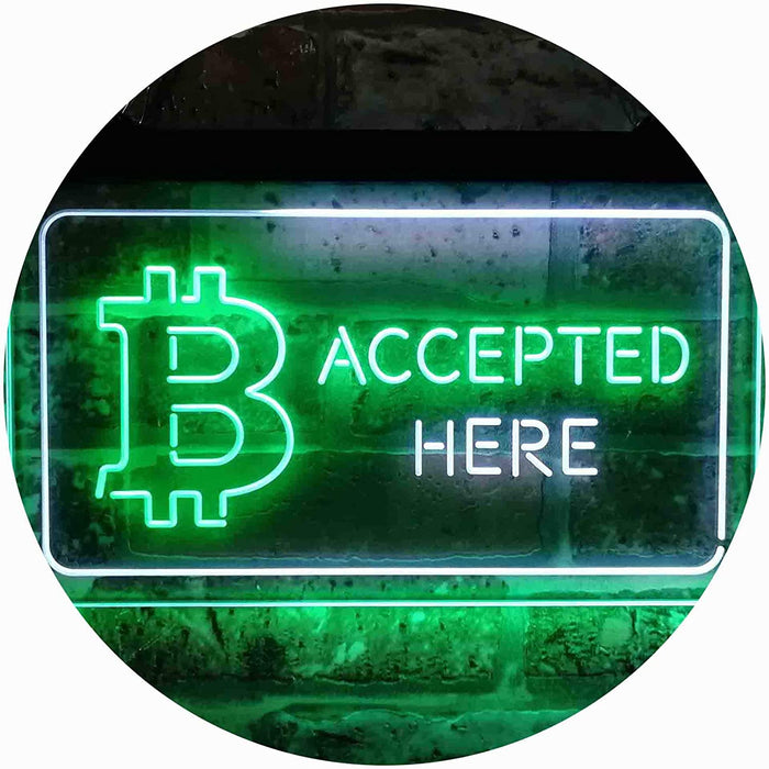 Bitcoin Accepted Here LED Light Sign - Way Up Gifts