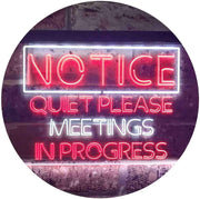 Quiet Please Meeting in Progress LED Light Sign - LED Gift Works