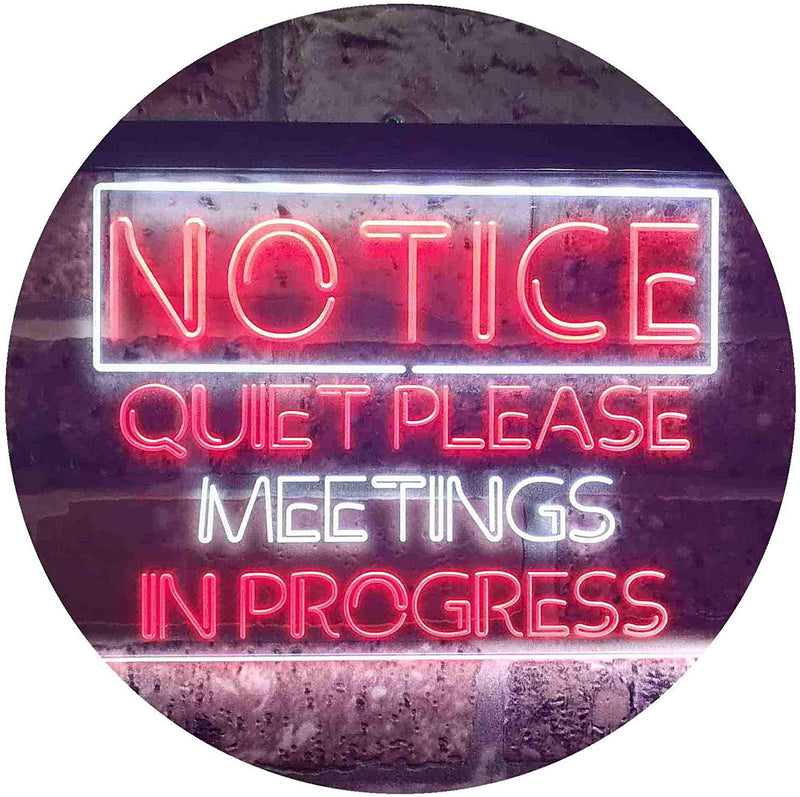 Quiet Please Meeting in Progress LED Light Sign - LED Gift Works
