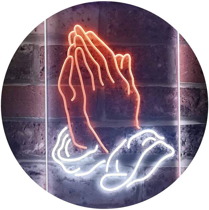 Religious Hands Praying LED Light Sign - Way Up Gifts