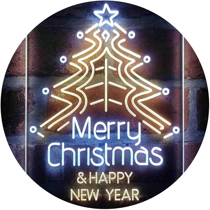 Merry Christmas Happy New Year LED Light Sign - Way Up Gifts