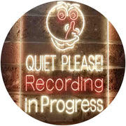 Quiet Please Recording in Progress Studio LED Light Sign - LED Gift Works