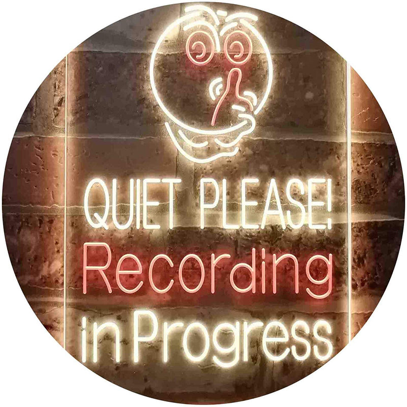 Quiet Please Recording in Progress Studio LED Light Sign - LED Gift Works