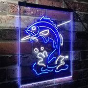 Fish on Hook Fishing Bait Store Cabin Decor LED Light Sign - LED Gift Works
