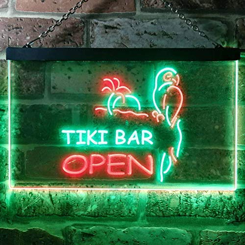 Parrot Tiki Bar Open LED Light Sign - Way Up Gifts