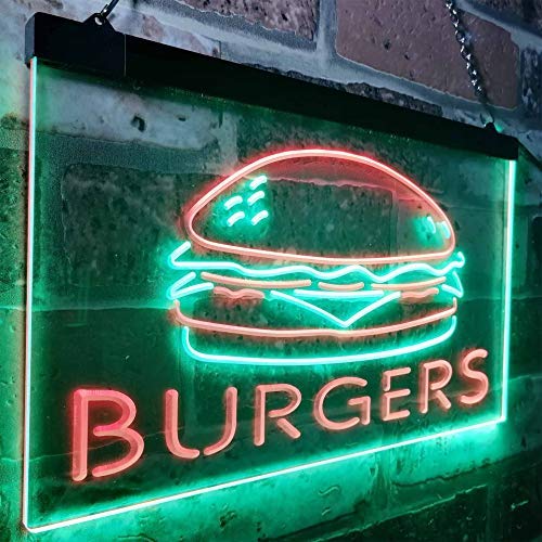 Hamburgers Burgers LED Light Sign - Way Up Gifts