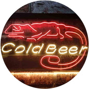 Lizard Cold Beer LED Light Sign - LED Gift Works