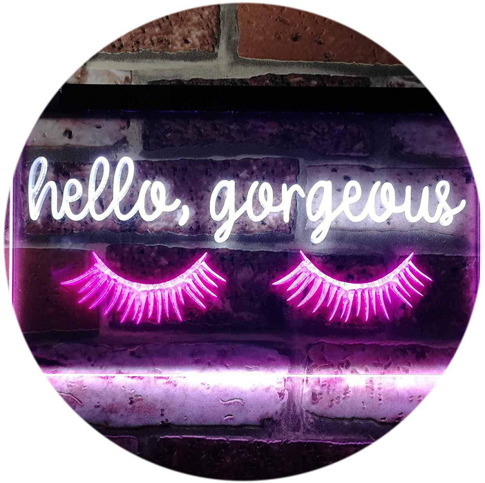 Eyelash Hello Gorgeous LED Light Sign - Way Up Gifts