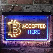 Bitcoin Accepted Here LED Light Sign - LED Gift Works