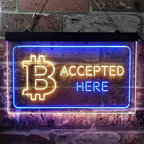 Bitcoin Accepted Here LED Light Sign - LED Gift Works