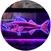 Walleye Fish Fishing Bait Store LED Light Sign - LED Gift Works