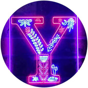 Family Name Letter Y Monogram Initial LED Light Sign - LED Gift Works