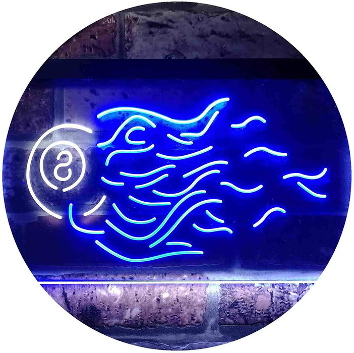 Fire 8 Ball Pool Billiards LED Light Sign - Way Up Gifts