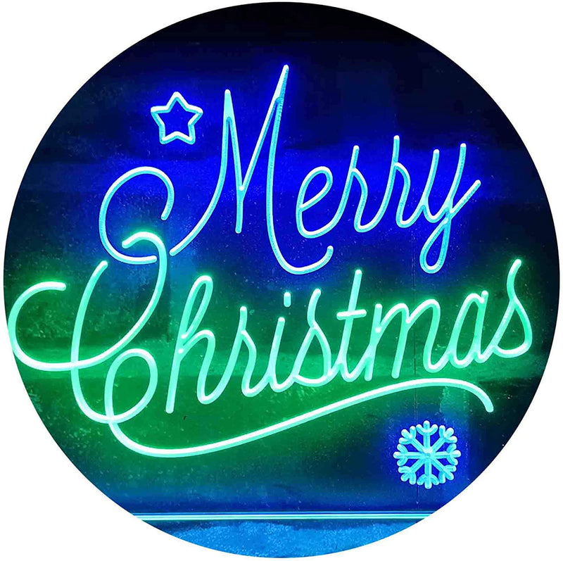 Merry Christmas Snowflakes LED Light Sign - LED Gift Works