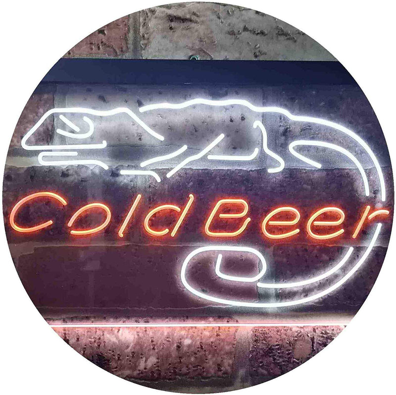 Lizard Cold Beer LED Light Sign - LED Gift Works