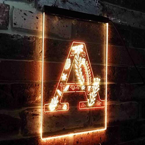 Family Name Letter A Monogram Initial LED Light Sign - Way Up Gifts