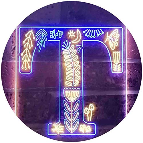 Family Name Letter T Monogram Initial LED Light Sign - Way Up Gifts