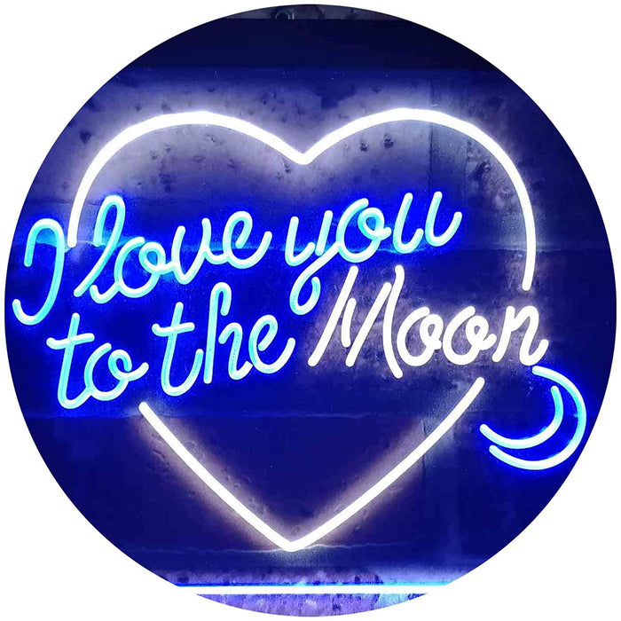 I Love You to The Moon LED Light Sign - Way Up Gifts