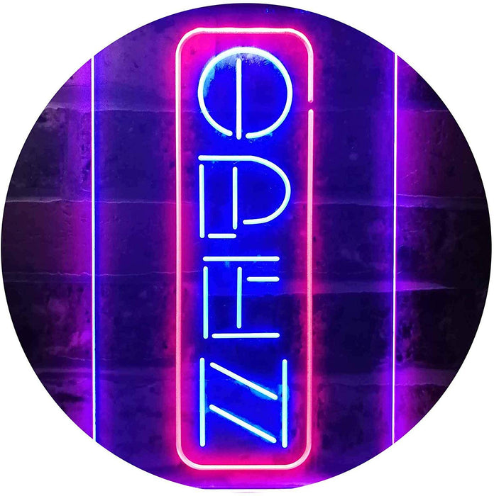 Vertical Open Sign LED Light Sign - Way Up Gifts
