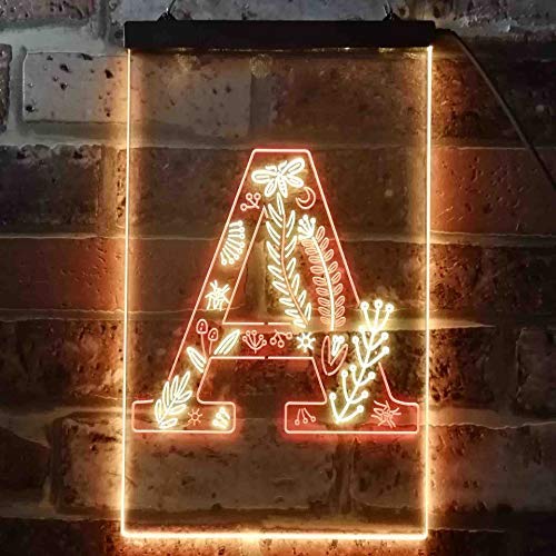 Family Name Letter A Monogram Initial LED Light Sign - Way Up Gifts