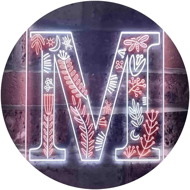 Family Name Letter M Initial Monogram LED Light Sign - LED Gift Works