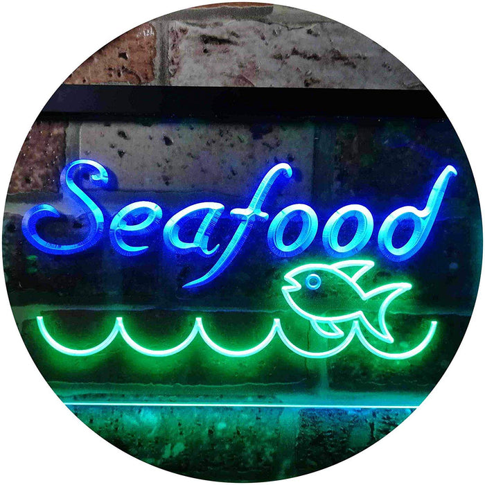Fish Seafood Restaurant LED Light Sign - Way Up Gifts